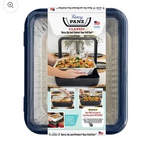 Navy fancy panz foil food insert carrier. Never used